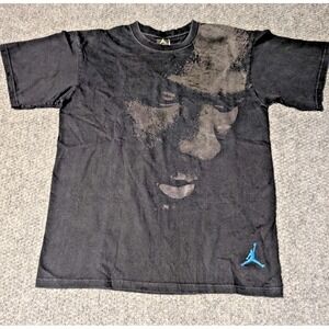 Vintage Jordan Michael Jordan Black Graphic T-shirt Size Large Big Face